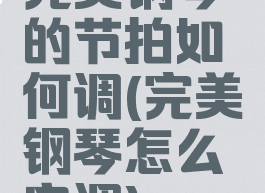 完美钢琴的节拍如何调(完美钢琴怎么定调)