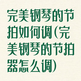 完美钢琴的节拍如何调(完美钢琴的节拍器怎么调)