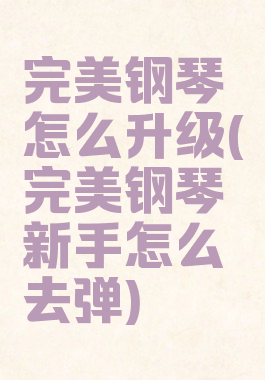 完美钢琴怎么升级(完美钢琴新手怎么去弹)