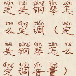 完美钢琴怎么定调(完美钢琴怎么定调音量)