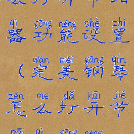 完美钢琴怎么打开节拍器功能设置(完美钢琴怎么打开节拍器功能设置教程)