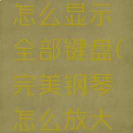 完美钢琴怎么显示全部键盘(完美钢琴怎么放大键盘)