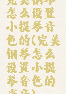 完美钢琴怎么设置小提琴音色的(完美钢琴怎么设置小提琴音色的声音)
