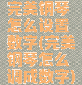 完美钢琴怎么设置数字(完美钢琴怎么调成数字)