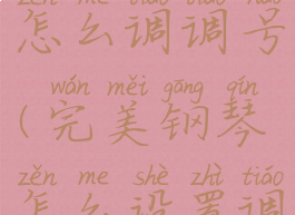 完美钢琴怎么调调号(完美钢琴怎么设置调)