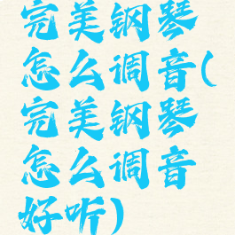 完美钢琴怎么调音(完美钢琴怎么调音好听)