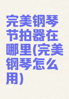 完美钢琴节拍器在哪里(完美钢琴怎么用)