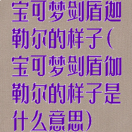 宝可梦剑盾迦勒尔的样子(宝可梦剑盾伽勒尔的样子是什么意思)