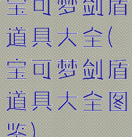 宝可梦剑盾道具大全(宝可梦剑盾道具大全图鉴)