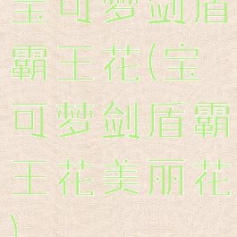宝可梦剑盾霸王花(宝可梦剑盾霸王花美丽花)