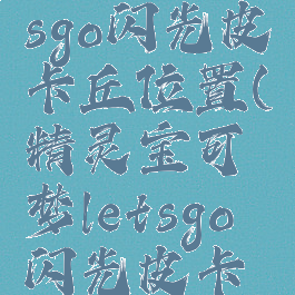 宝可梦letsgo闪光皮卡丘位置(精灵宝可梦letsgo闪光皮卡丘)
