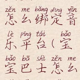 宝宝巴士怎么绑定音乐平台(宝宝巴士怎么设置密码)