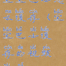 宝宝巴士怎么缓存(宝宝巴士缓存的视频在哪)