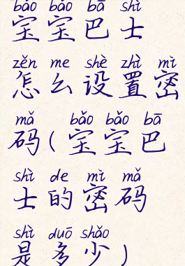 宝宝巴士怎么设置密码(宝宝巴士的密码是多少)