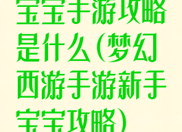 宝宝手游攻略是什么(梦幻西游手游新手宝宝攻略)