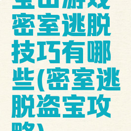宝山游戏密室逃脱技巧有哪些(密室逃脱盗宝攻略)