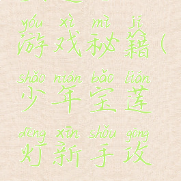 宝莲灯小游戏秘籍(少年宝莲灯新手攻略)