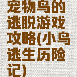 宠物鸟的逃脱游戏攻略(小鸟逃生历险记)