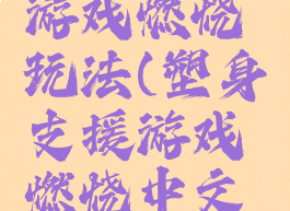 塑身支援游戏燃烧玩法(塑身支援游戏燃烧中文破解版)