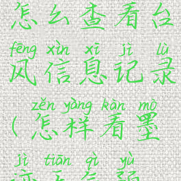 墨迹天气怎么查看台风信息记录(怎样看墨迹天气预报内容)