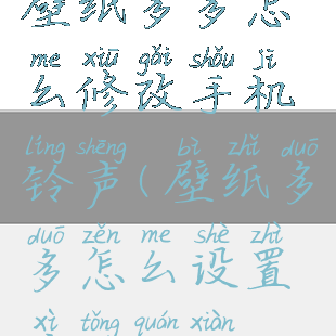 壁纸多多怎么修改手机铃声(壁纸多多怎么设置系统权限)