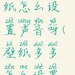 壁纸多多里的动态壁纸怎么设置声音呀(壁纸多多怎么设置锁屏动态壁纸)