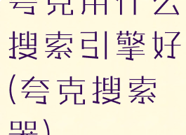 夸克用什么搜索引擎好(夸克搜索器)