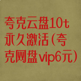 夸克云盘10t永久激活(夸克网盘vip6元)