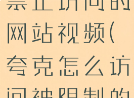 夸克怎么看禁止访问的网站视频(夸克怎么访问被限制的网站)