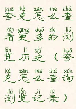 夸克怎么查看更多的浏览历史(夸克怎么查询浏览记录)