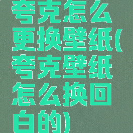 夸克怎么更换壁纸(夸克壁纸怎么换回白的)