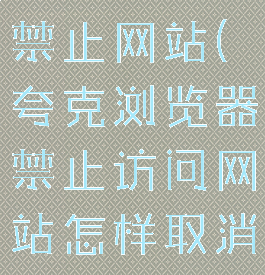 夸克怎么进禁止网站(夸克浏览器禁止访问网站怎样取消)