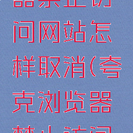夸克浏览器禁止访问网站怎样取消(夸克浏览器禁止访问网页)