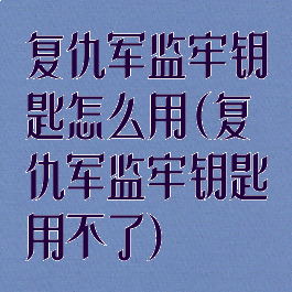 复仇军监牢钥匙怎么用(复仇军监牢钥匙用不了)