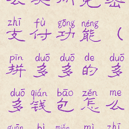 多多钱包怎么关闭免密支付功能(拼多多的多多钱包怎么关闭免密支付功能)