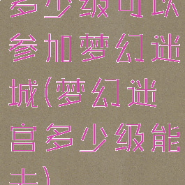 多少级可以参加梦幻迷城(梦幻迷宫多少级能去)