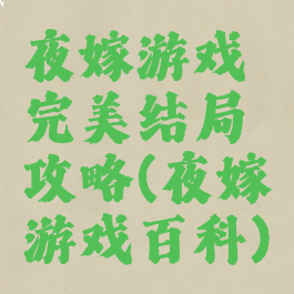 夜嫁游戏完美结局攻略(夜嫁游戏百科)