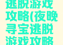 夜晚寻宝逃脱游戏攻略(夜晚寻宝逃脱游戏攻略图文)