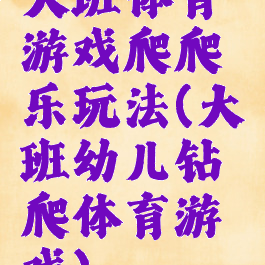 大班体育游戏爬爬乐玩法(大班幼儿钻爬体育游戏)