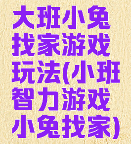 大班小兔找家游戏玩法(小班智力游戏小兔找家)