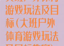 大班户外体育游戏玩法及目标(大班户外体育游戏玩法及目标教案)