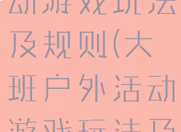 大班户外活动游戏玩法及规则(大班户外活动游戏玩法及规则反思)