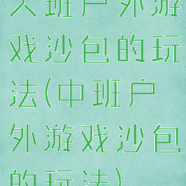 大班户外游戏沙包的玩法(中班户外游戏沙包的玩法)