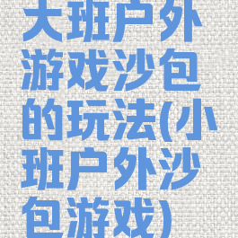 大班户外游戏沙包的玩法(小班户外沙包游戏)