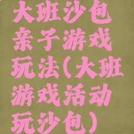 大班沙包亲子游戏玩法(大班游戏活动玩沙包)