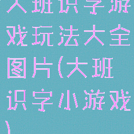 大班识字游戏玩法大全图片(大班识字小游戏)