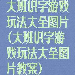 大班识字游戏玩法大全图片(大班识字游戏玩法大全图片教案)
