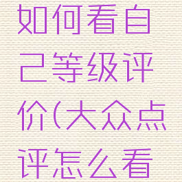 大众点评如何看自己等级评价(大众点评怎么看自己等级)