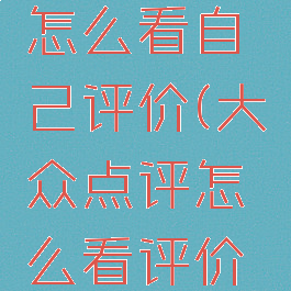 大众点评怎么看自己评价(大众点评怎么看评价记录)