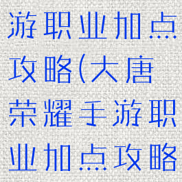 大唐荣耀手游职业加点攻略(大唐荣耀手游职业加点攻略图)